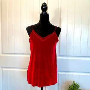 New!  Beautiful Red Vibrant Velvety Light Weight Tank Top
